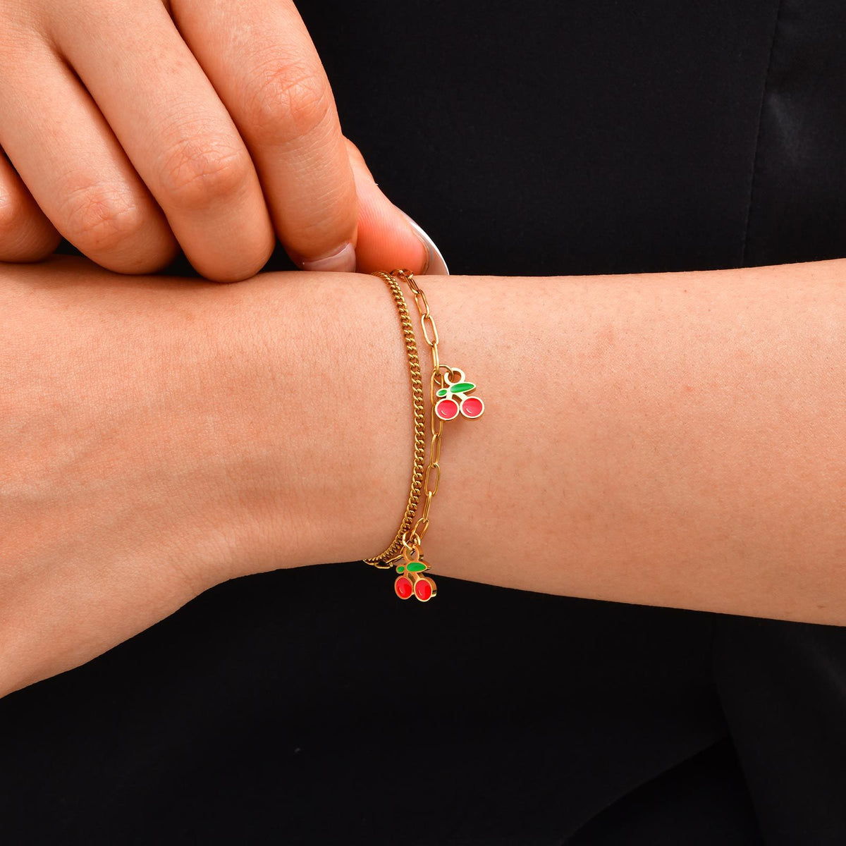 Girls Sweet Wind Double Stainless Steel Bracelet