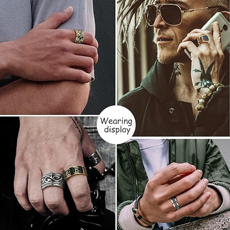 Titanium Steel Ring Set 4 Piece Unisex Celtic Knot Outdoor Cyclist Protection Durable Planderful Everyday Genie