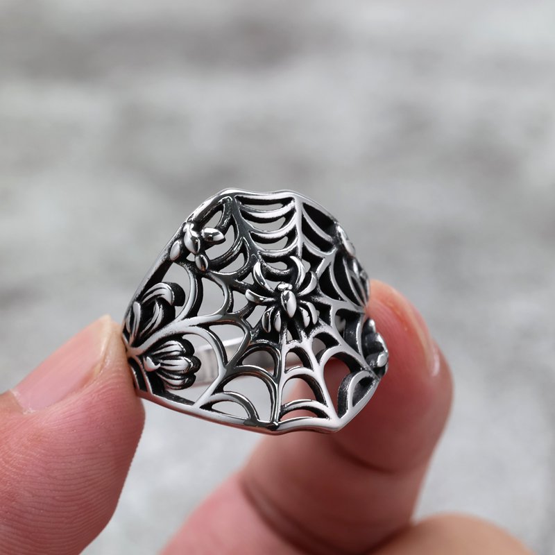 Vintage Spider Stainless Steel Men's Ring