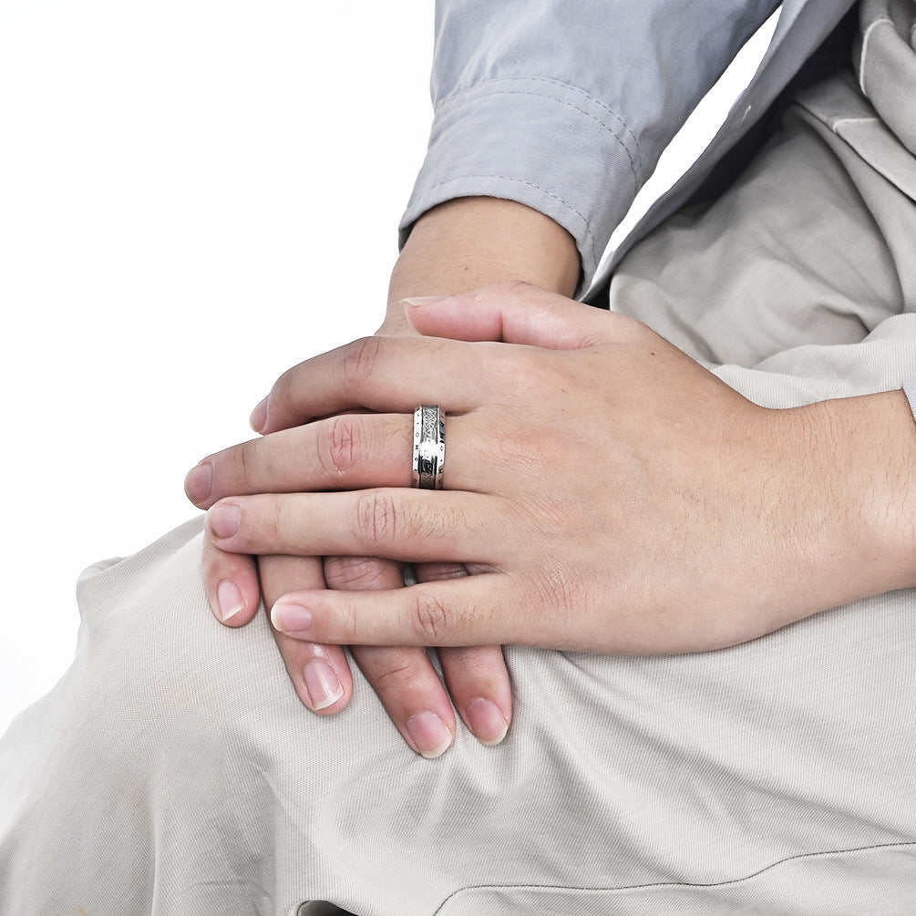 Cross-Border Retro Nordic Viking Stainless Steel Ring for Men