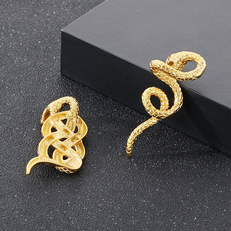 Planderful Mens Snake Pendant Gold Plated Titanium Necklace