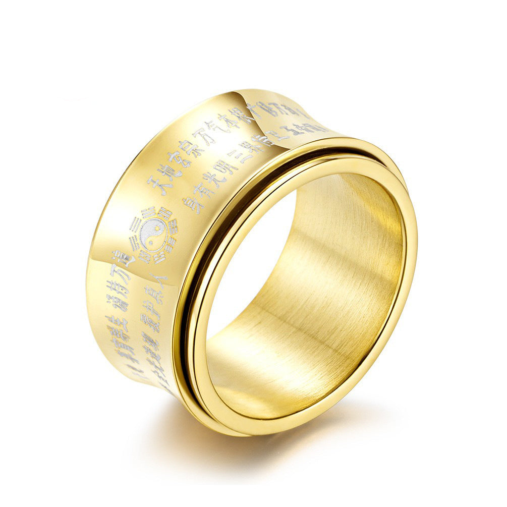 Golden Light Rotatable Ring – Stainless Steel Men's