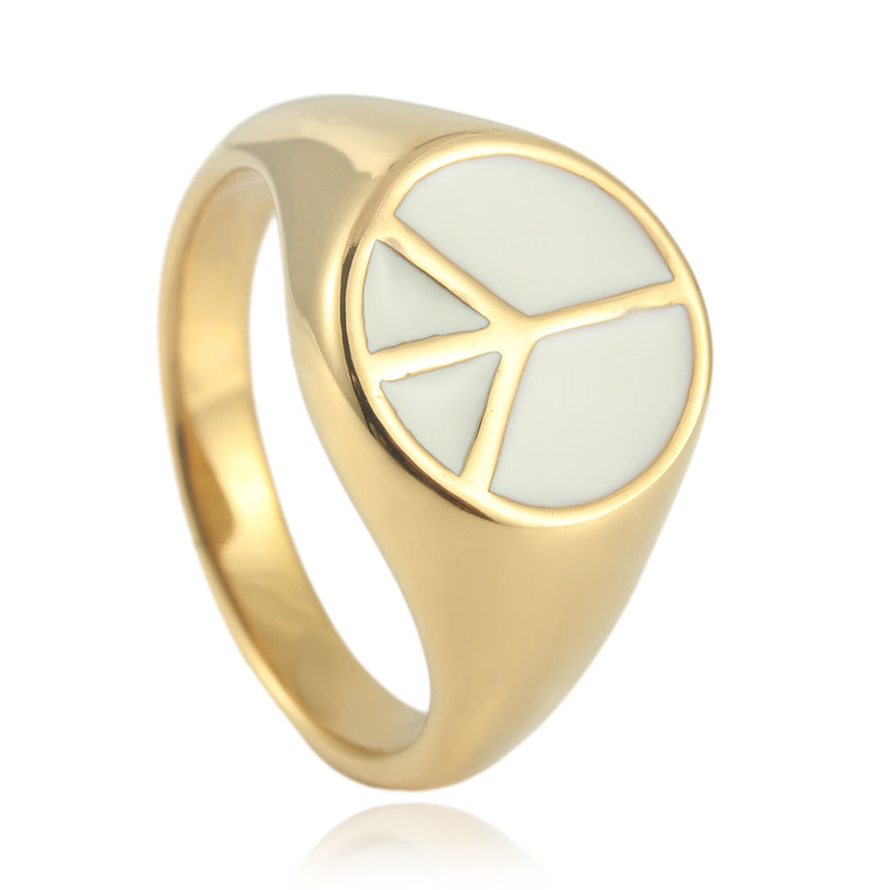 Trendy Multi-Color Titanium Steel Epoxy Ring for Men and Women - Punk Retro Style