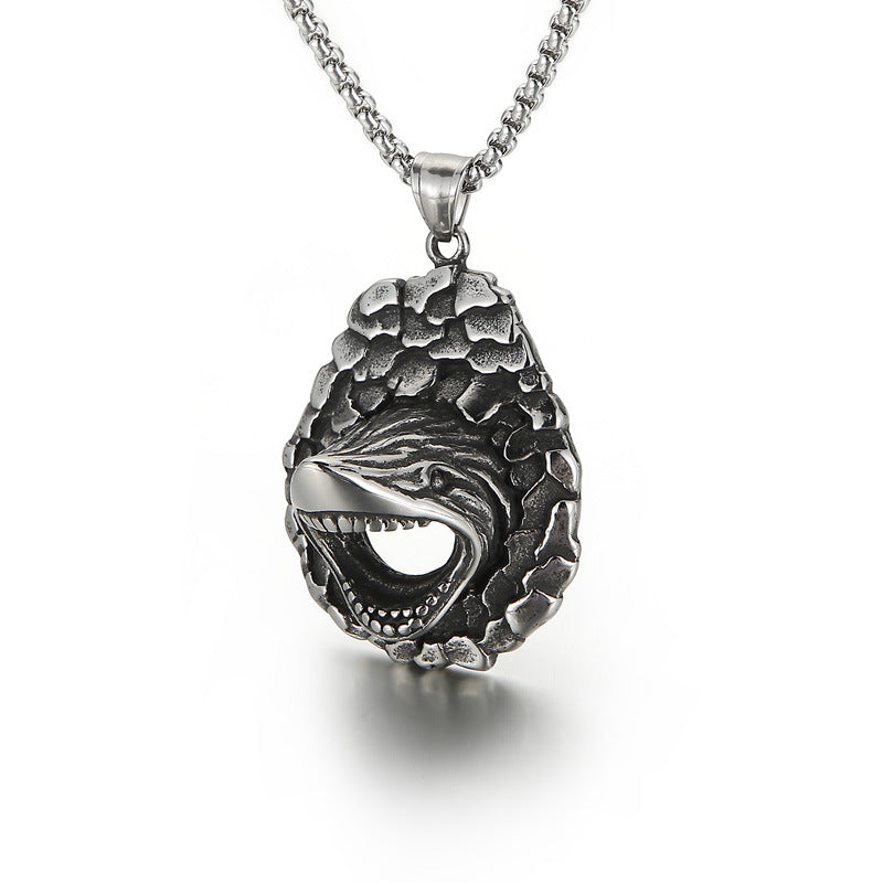 Stylish Stainless Steel Shark Mouth Pendant for Men