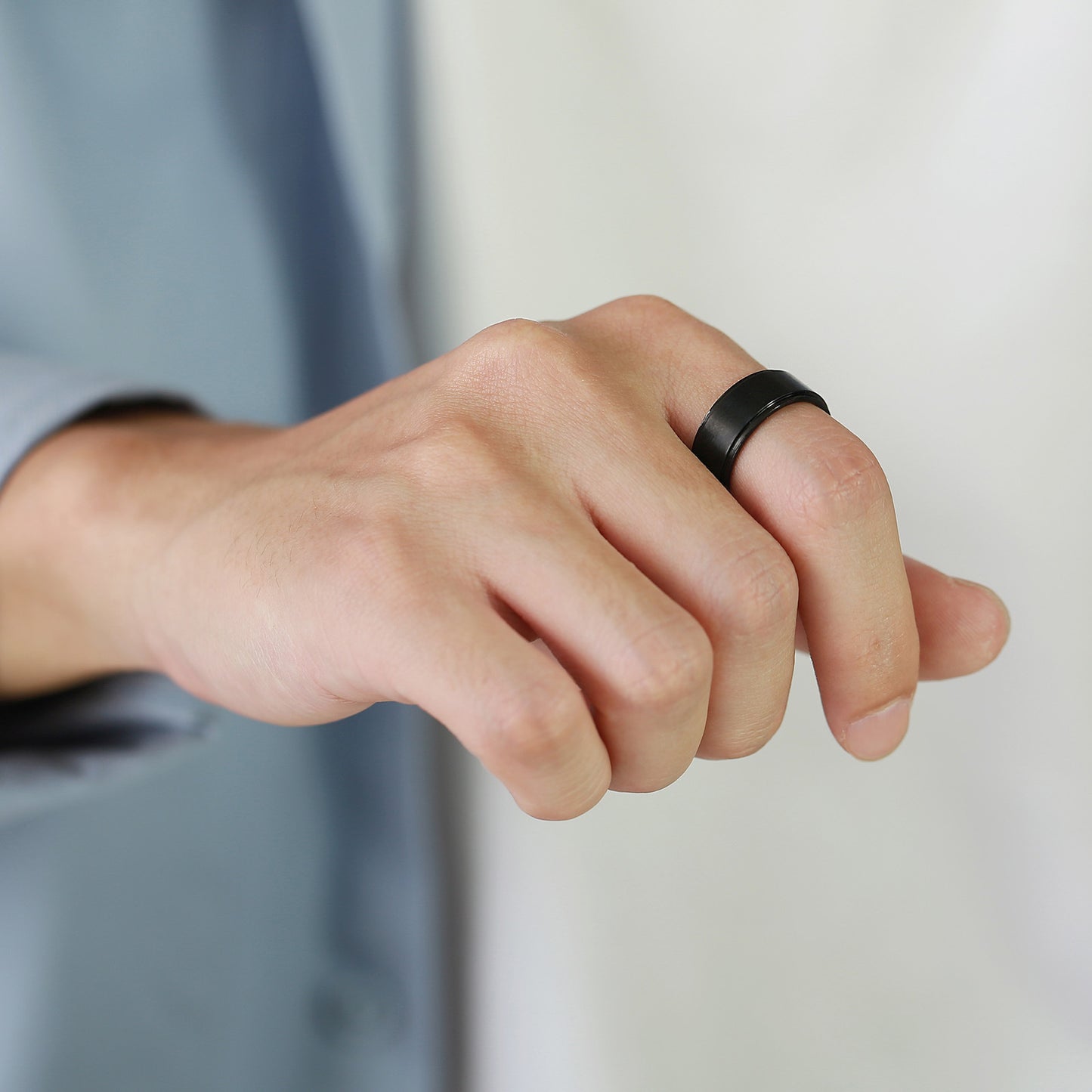 Titanium Material Simple Ring for Black Men Personalized Jewelry