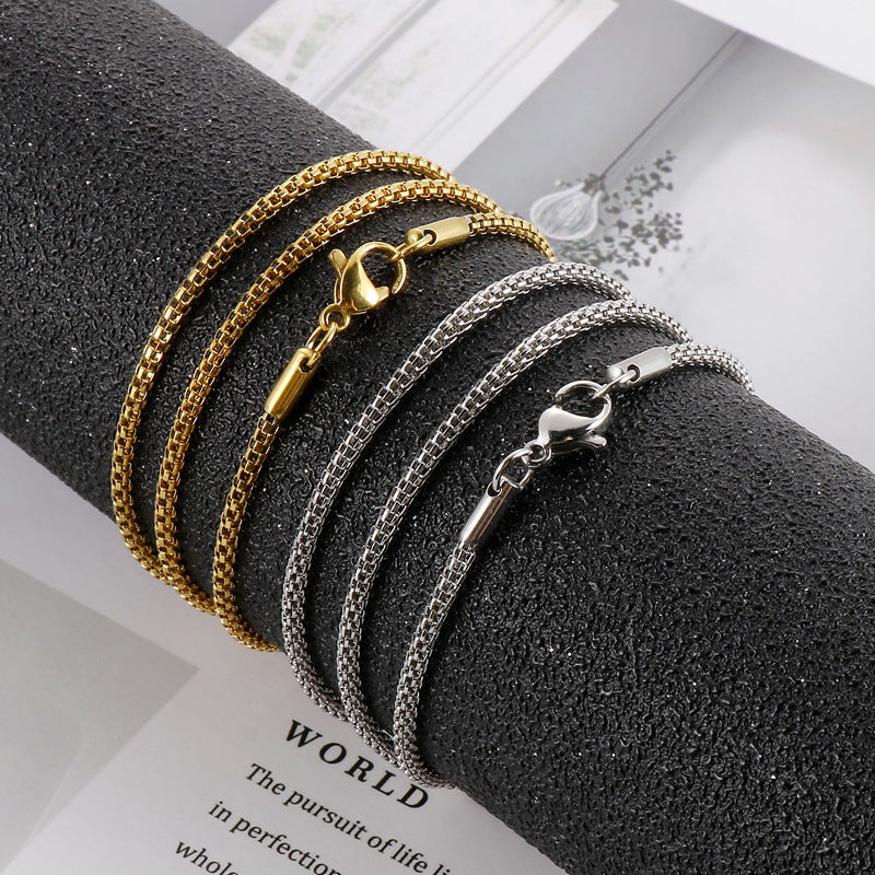 Korean Dongdaemun Clavicle Chain Necklace Design Titanium Steel Corn Chain Necklace