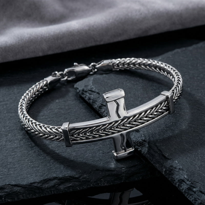 Hip-Hop Cross Bend Bracelet – Keel Chain – Extension Chain