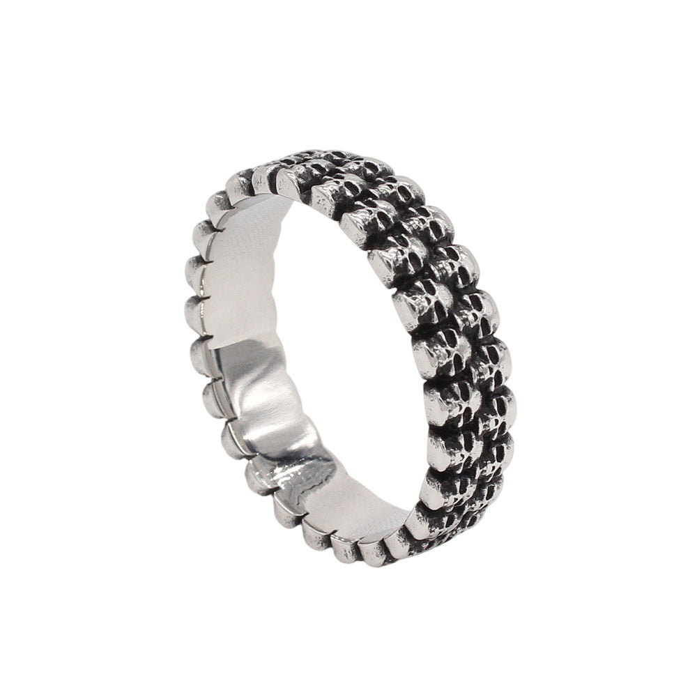 Planderful Jewelry Skull Ring For Mens Steel, European American Retro Style, Bold Statement Piece