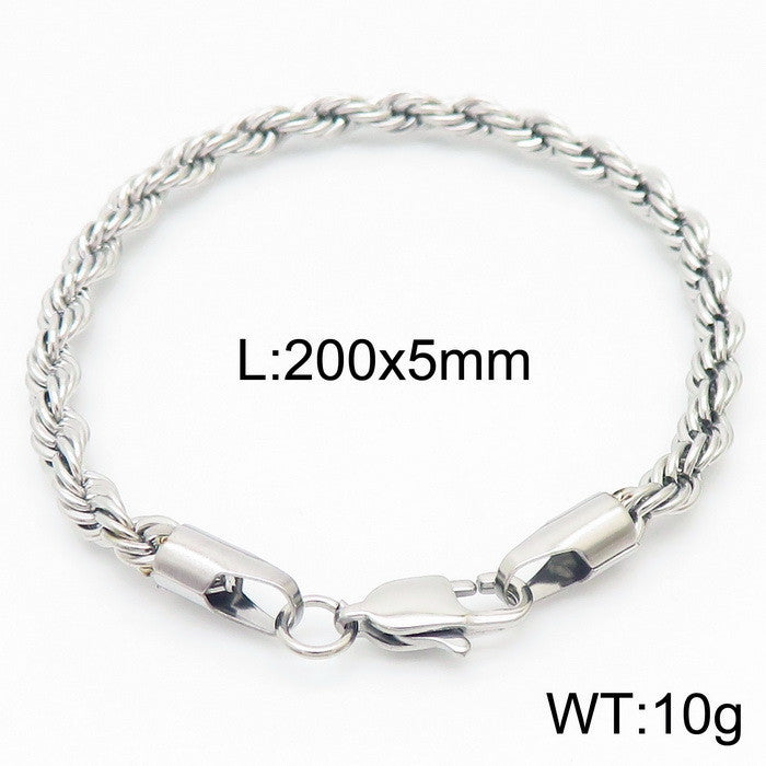 Titanium Steel – & Men's Buckle Twist Chain 4/6/8 Mm Twist Rope Chain Bracelet