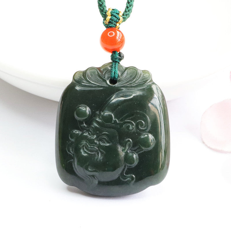 Taqing Hetian Jade Wealth God Pendant
