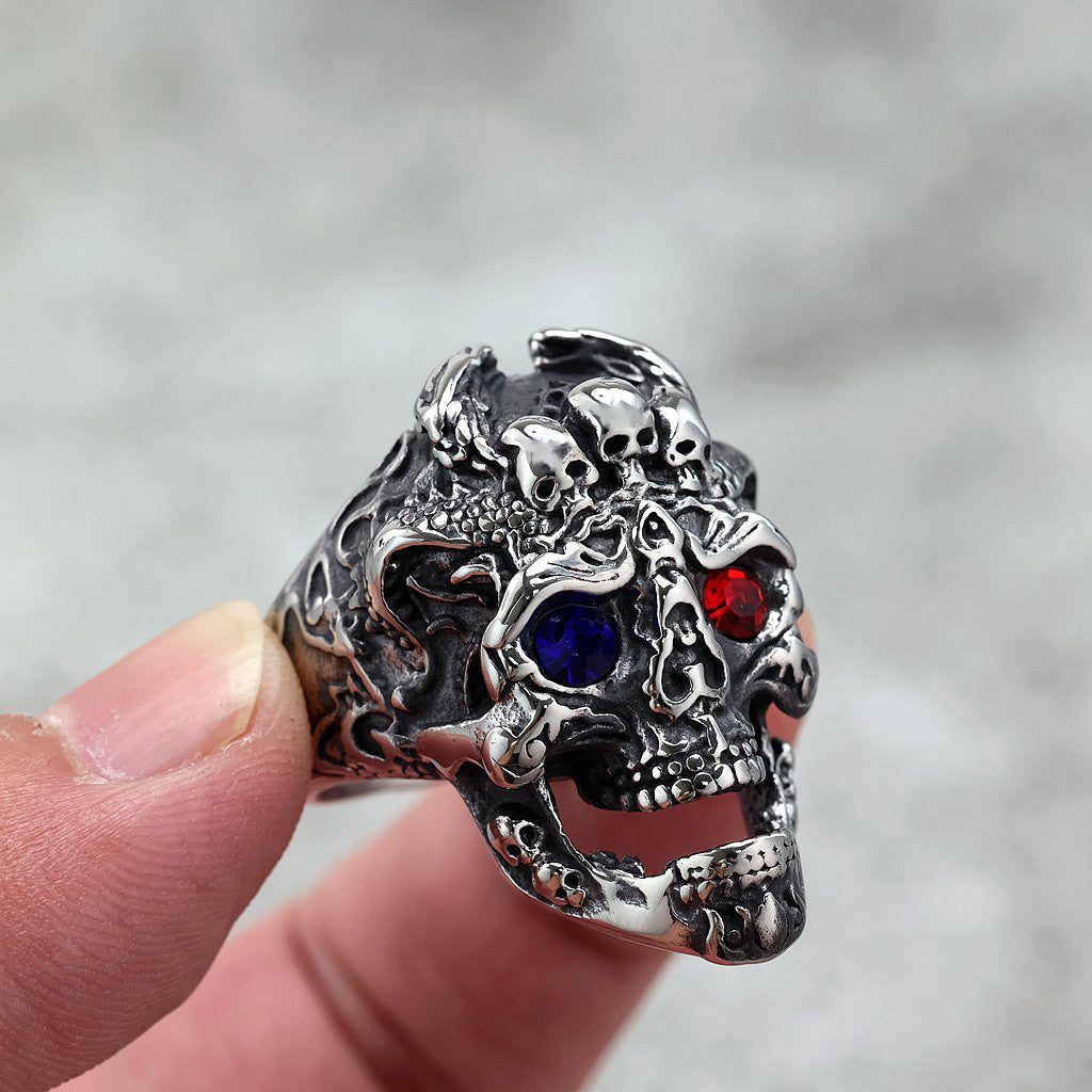 Punk Skull Stainless Steel Men's Ring