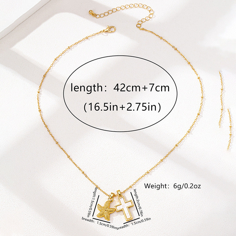 Planderful Fun Cartoon Metal Cross Necklace for Women