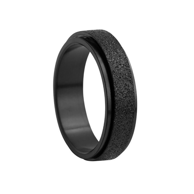 Planderful 6MM Colorful Rose Gold Rotating Ring Titanium Steel Matte Decompression Jewelry For Unisex