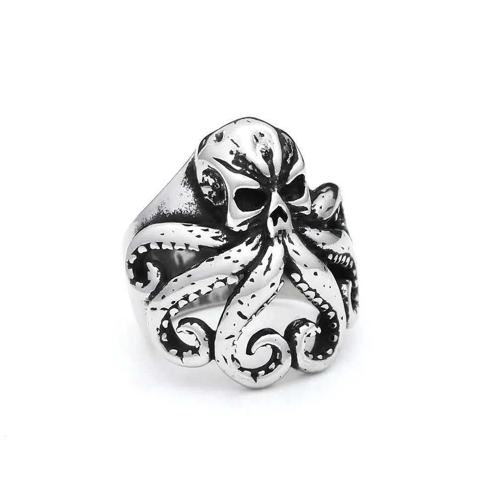 Vintage Octopus Stainless Steel Men's Ring