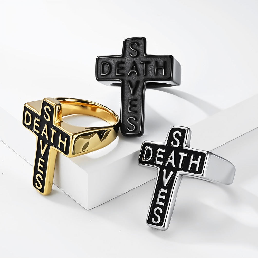 Punk Cross Stainless Steel Ring