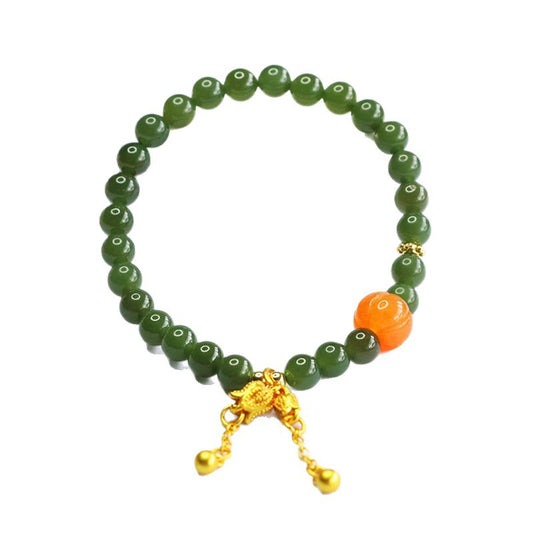 Hetian Jade Lily-of-the-Valley Bracelet