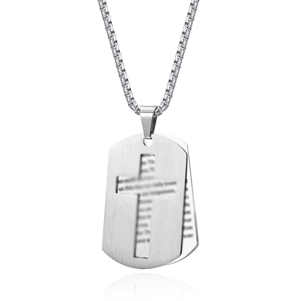 Amazon Hollow Cross Army Necklace Stainless Steel Double Cross