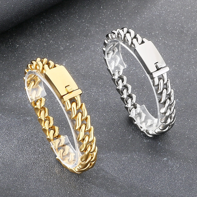 Niche – Smooth Surface 15mm Cuban Chain Stainless Steel Men's Bracelet