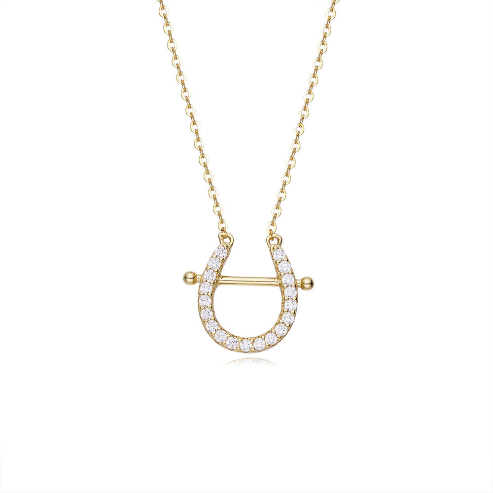 Niche Design Sense S925 Sterling Silver U-Shaped Horseshoe Necklace