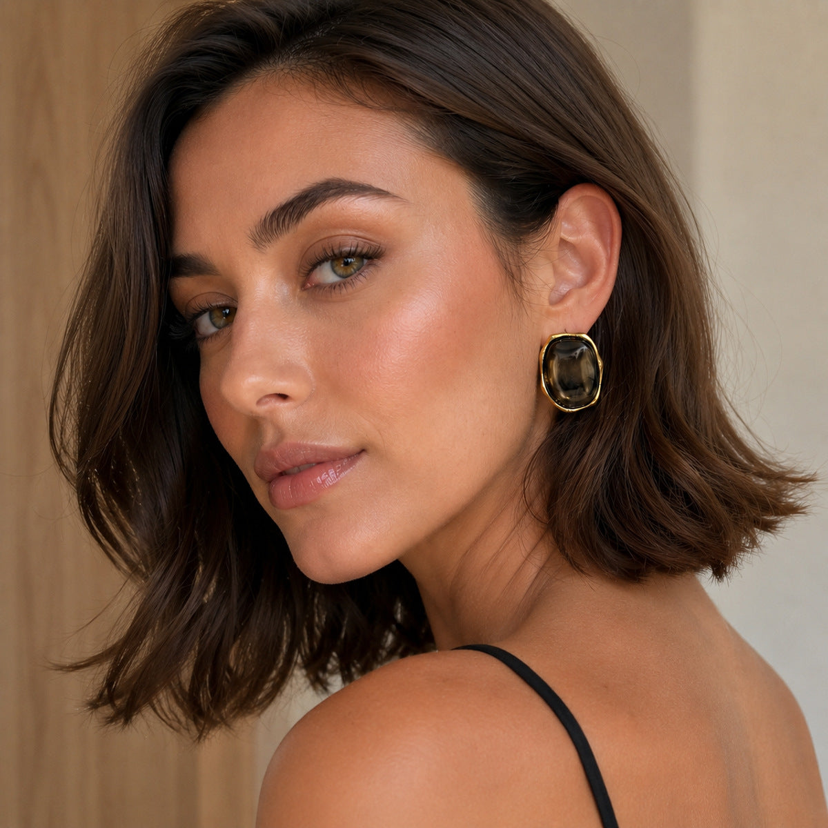 Planderful Vienna Verve Stainless Steel Irregular Concave Convex Stud Earrings For Women Geometric Statement Jewelry