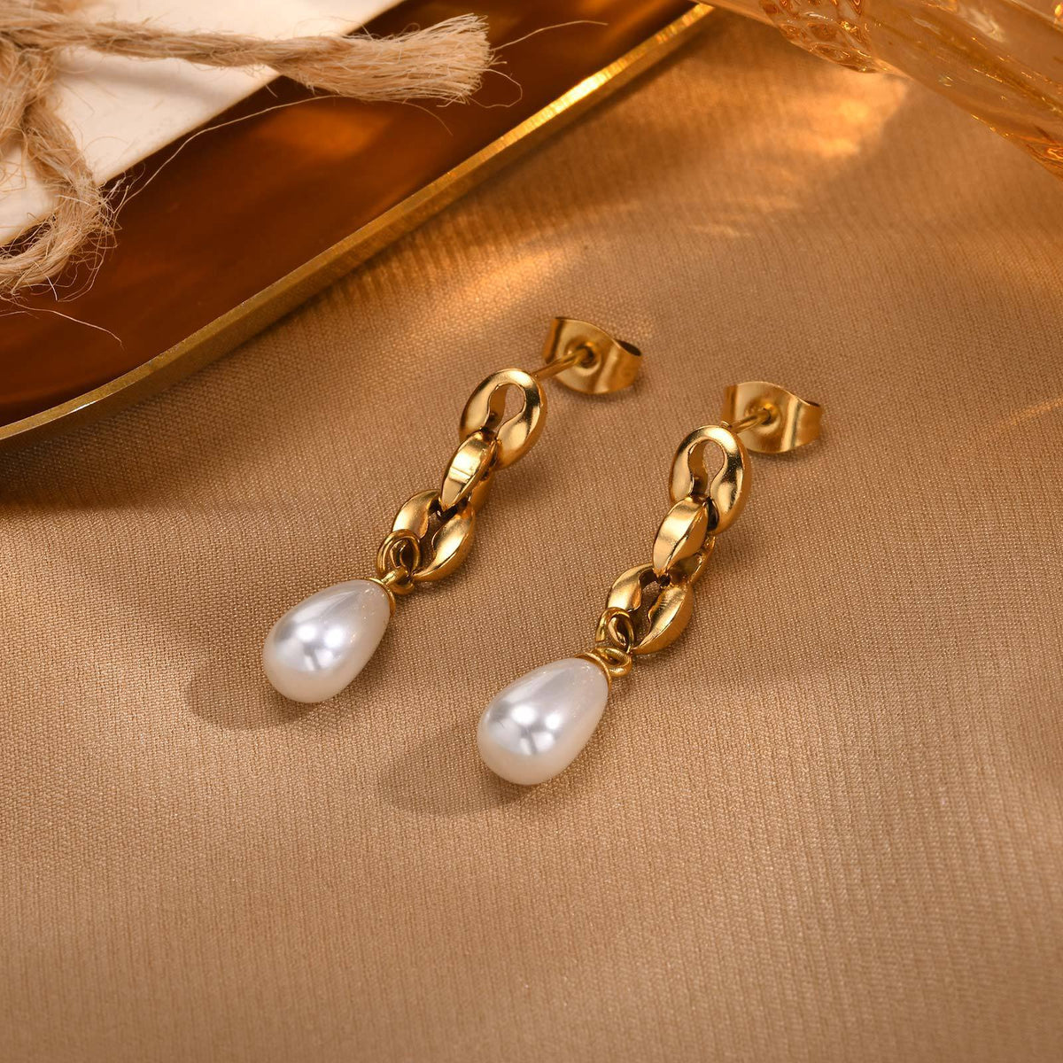 Stainless Steel Pearl Earrings