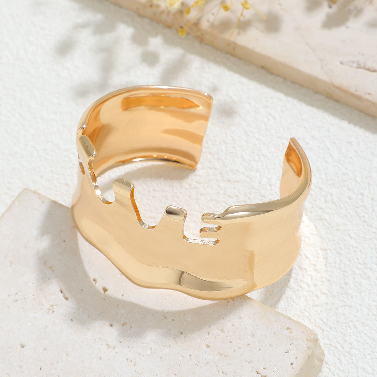 V Shaped Metal Bracelet Planderful Vienna Verve Statement Hand Jewelry For Women