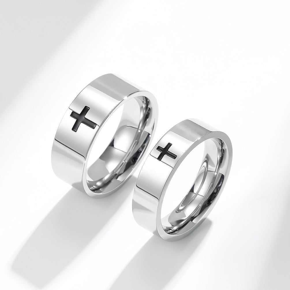 Steel Ring – Minimalist Cross Ring For Couples