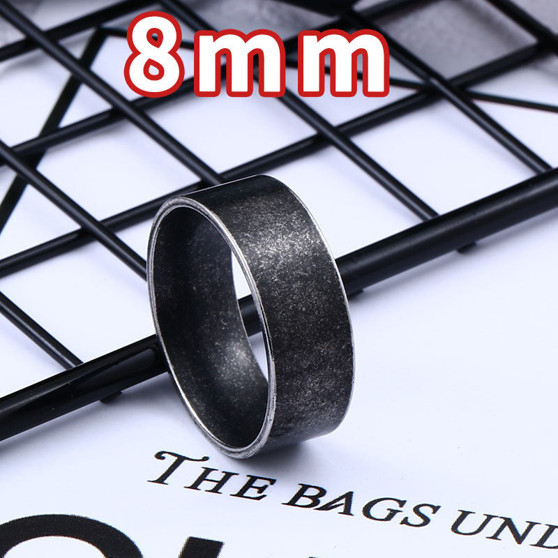 Minimalist Retro Titanium Steel Unisex Ring - Trendy Scandinavian Design for Everyday Wear