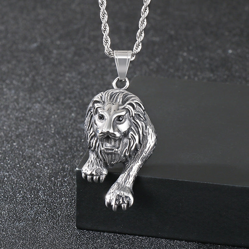 Planderful Forest Lion Pendant For Men Domineering Stainless
