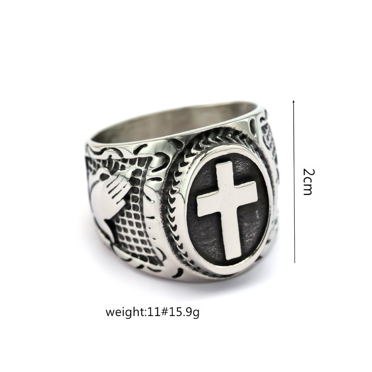Hand Of God Cross Ring For Men In Steel Durable Fashion Statement Planderful Everyday Genie