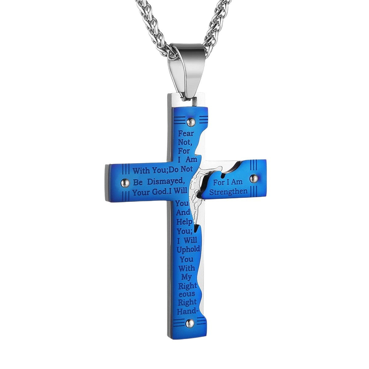 Cross Nails Stainless Steel Men's Pendant Necklace