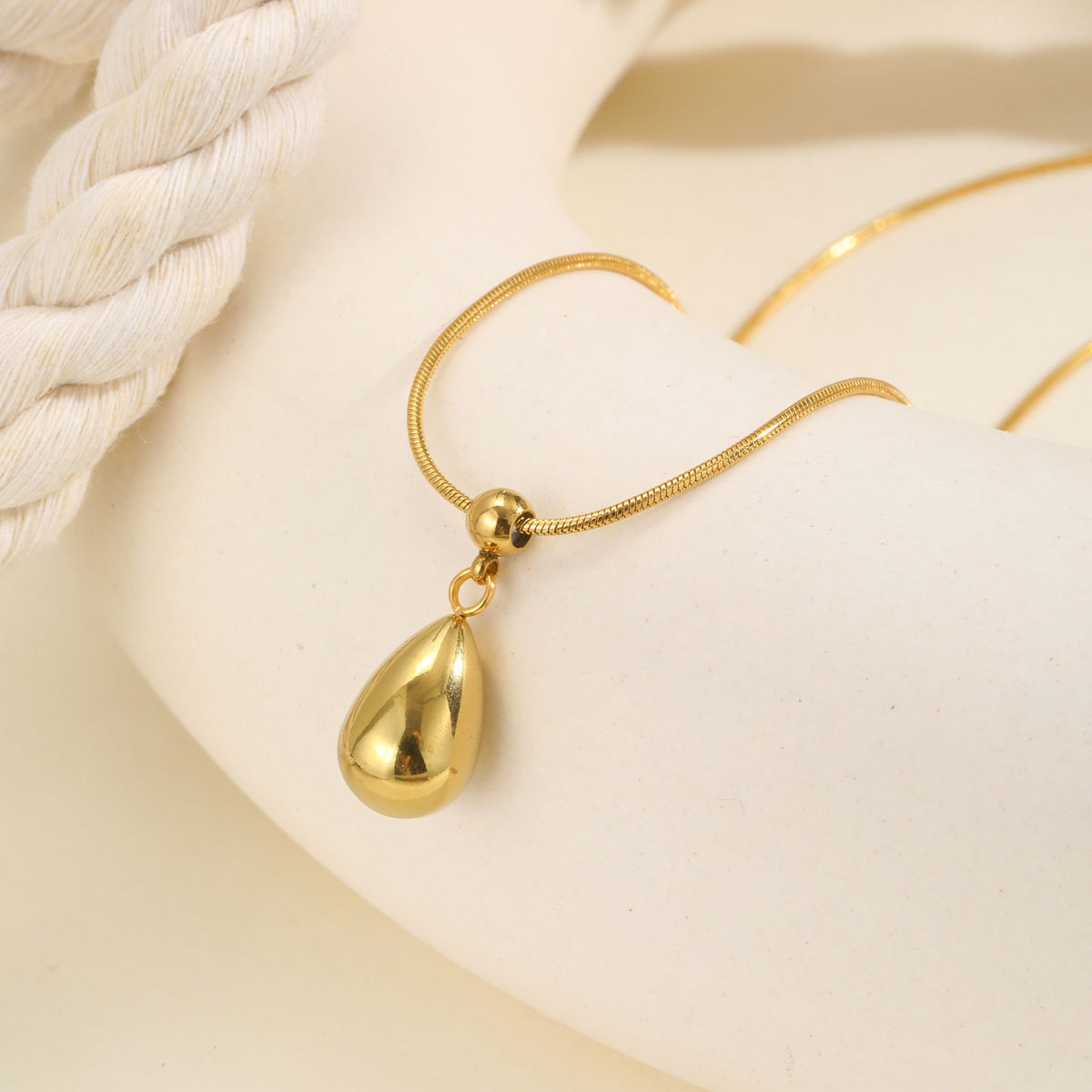 Gold-Tone Teardrop Jewelry — Earrings or Necklace