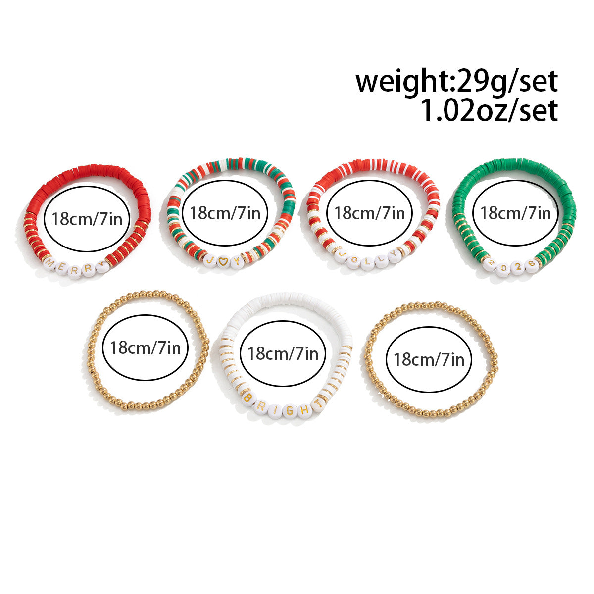 Planderful Collection Vienna Verve Elastic Beaded Christmas Bracelet For Women Gift For Her Festive Statement Jewelry