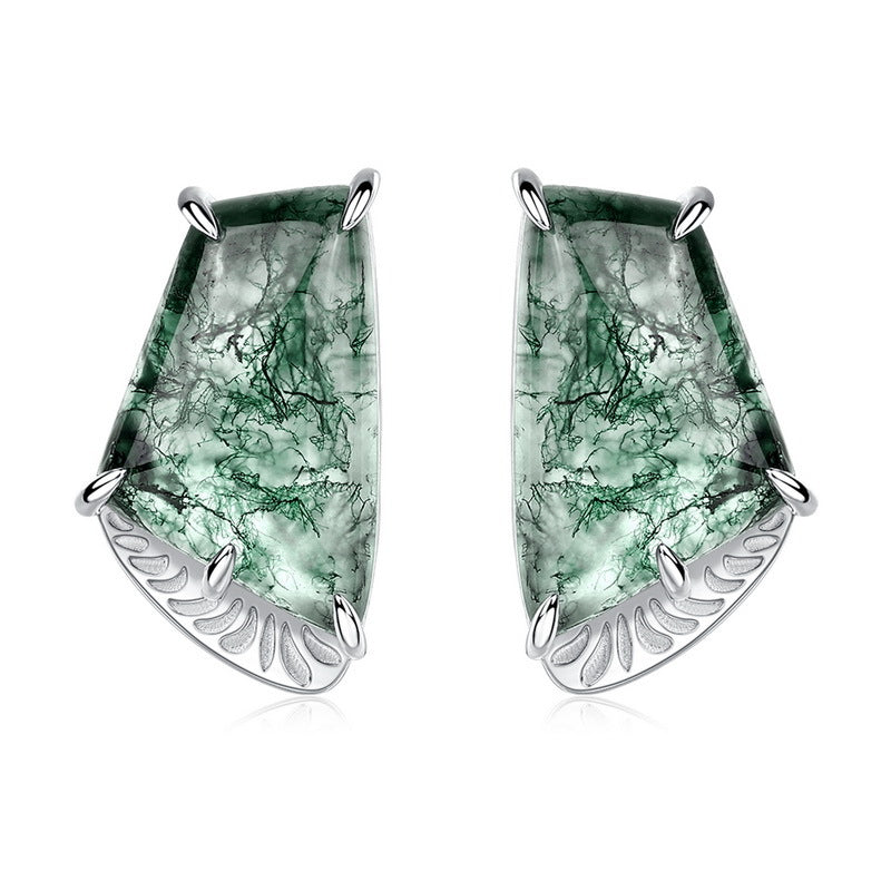 S925 Sterling Silver Moss Agate Signature Jewelry Collection
