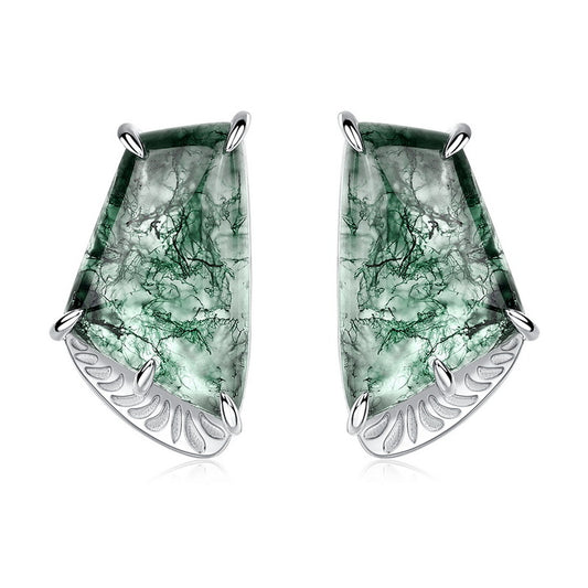 S925 Sterling Silver Moss Agate Signature Jewelry Collection