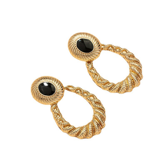 Retro Metal Water Droplet Earrings - Vienna Verve Collection
