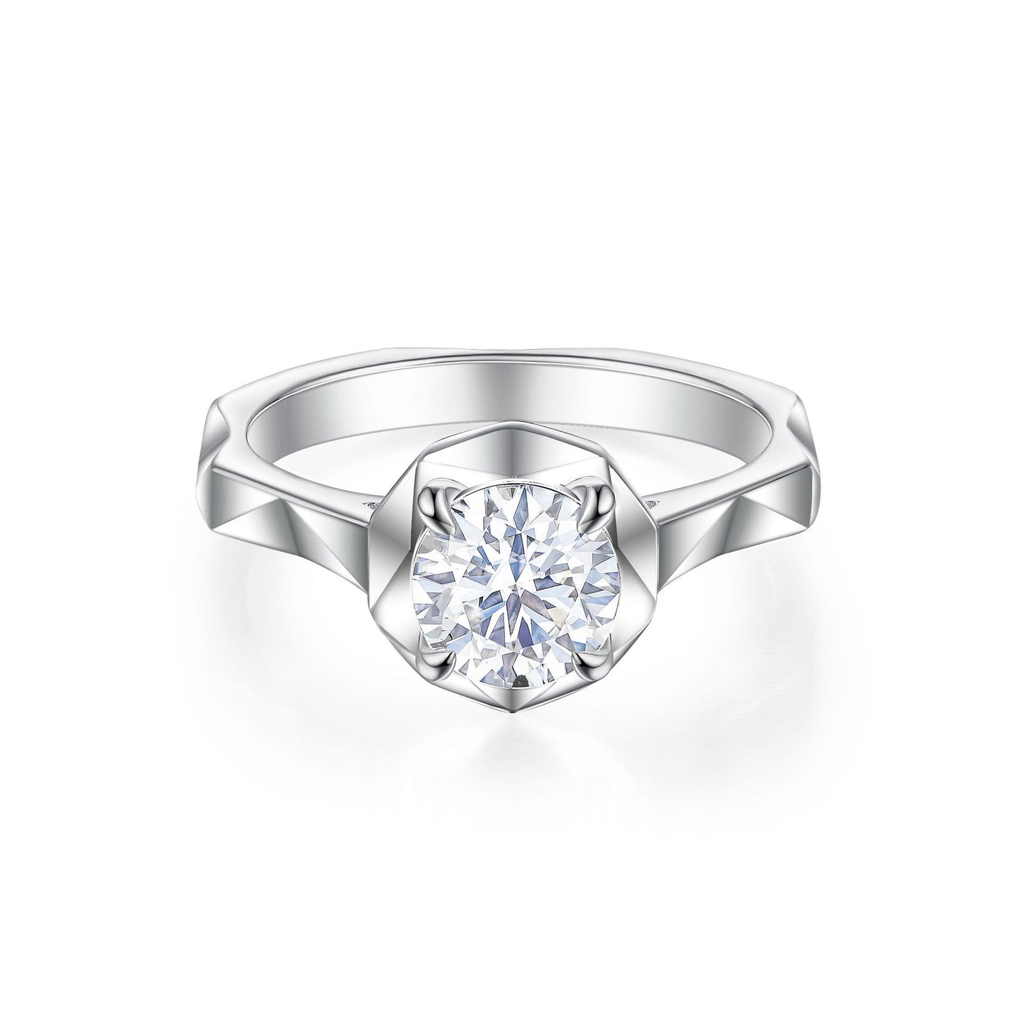 Planderful Sterling Silver Zircon Ring 1.2 Carat Light Luxury For Women Personalized Jewelry
