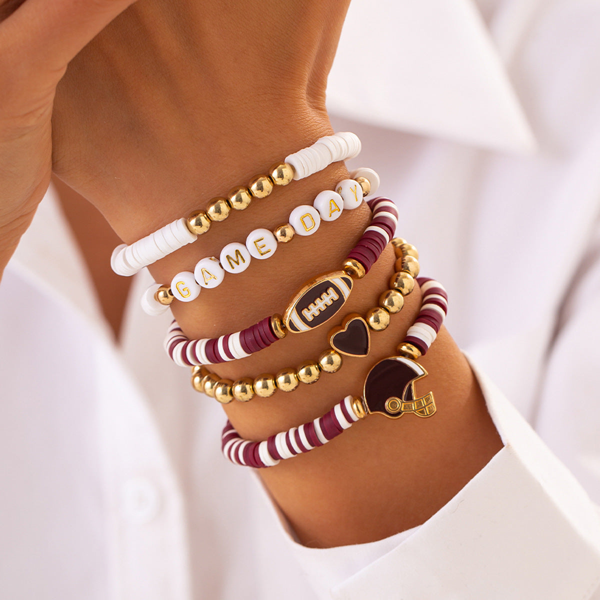 Planderful Vienna Verve Bracelet Set – Stylish Football Pendant Design