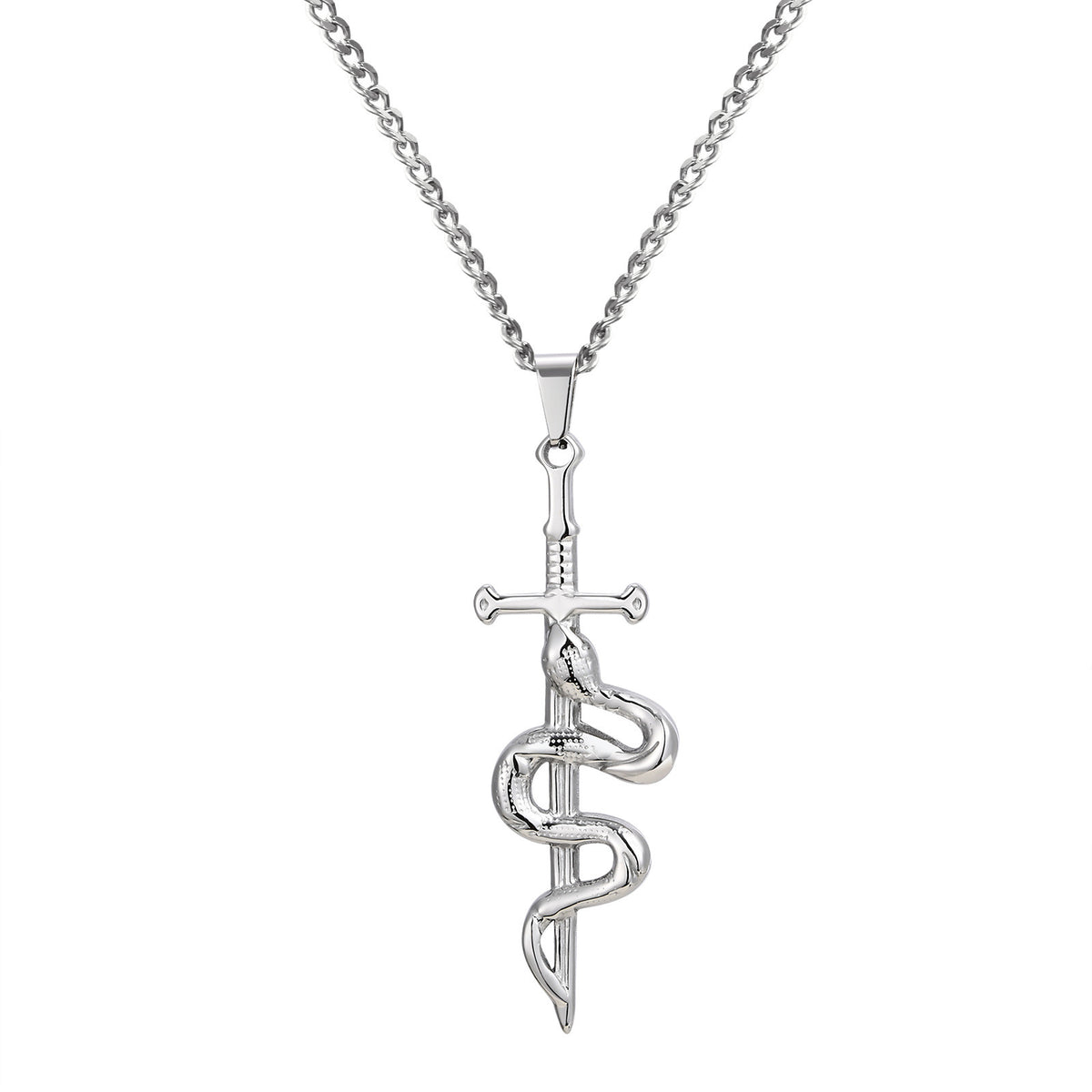 Cross & Snake Pendant — With or Without Chain