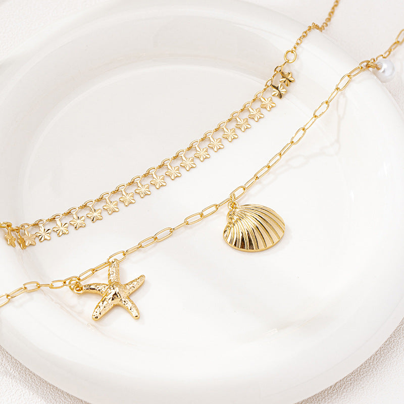 High-End Ocean Inspired Starfish Pearl Necklace for Women