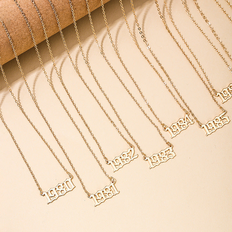 Customized Year Necklace for Women, Stylish Birthday Jewelry Set