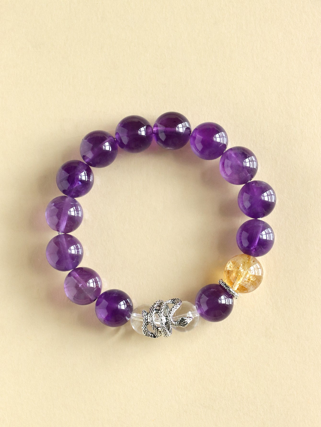 Planderful Fortune's Favor Amethyst Couple Beaded Bracelet – High-End Crystal Design
