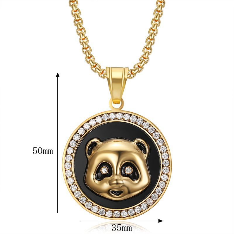 Stainless Steel Necklace - Minimalist Panda Pendant