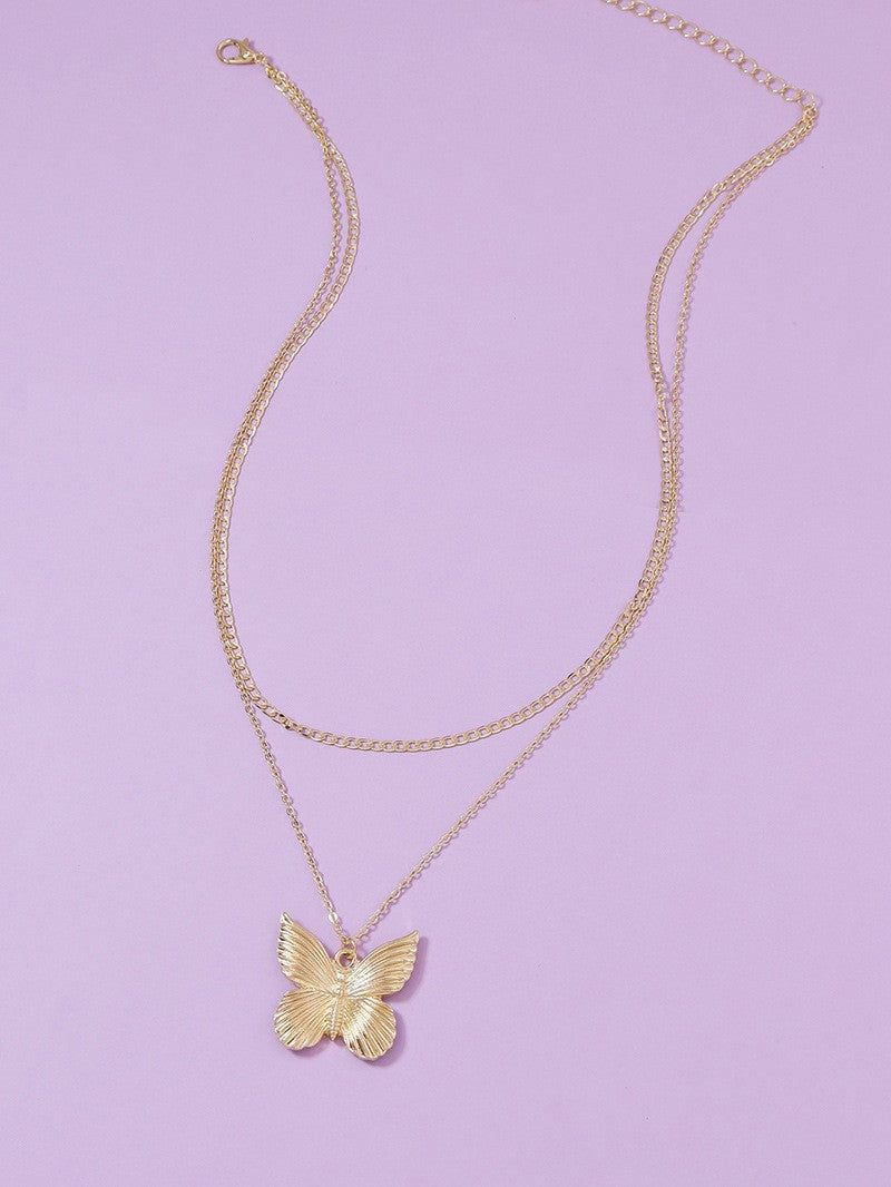 Butterfly Charm Necklace - Elegant Double Butterfly Pendant - Boho Chic Jewelry