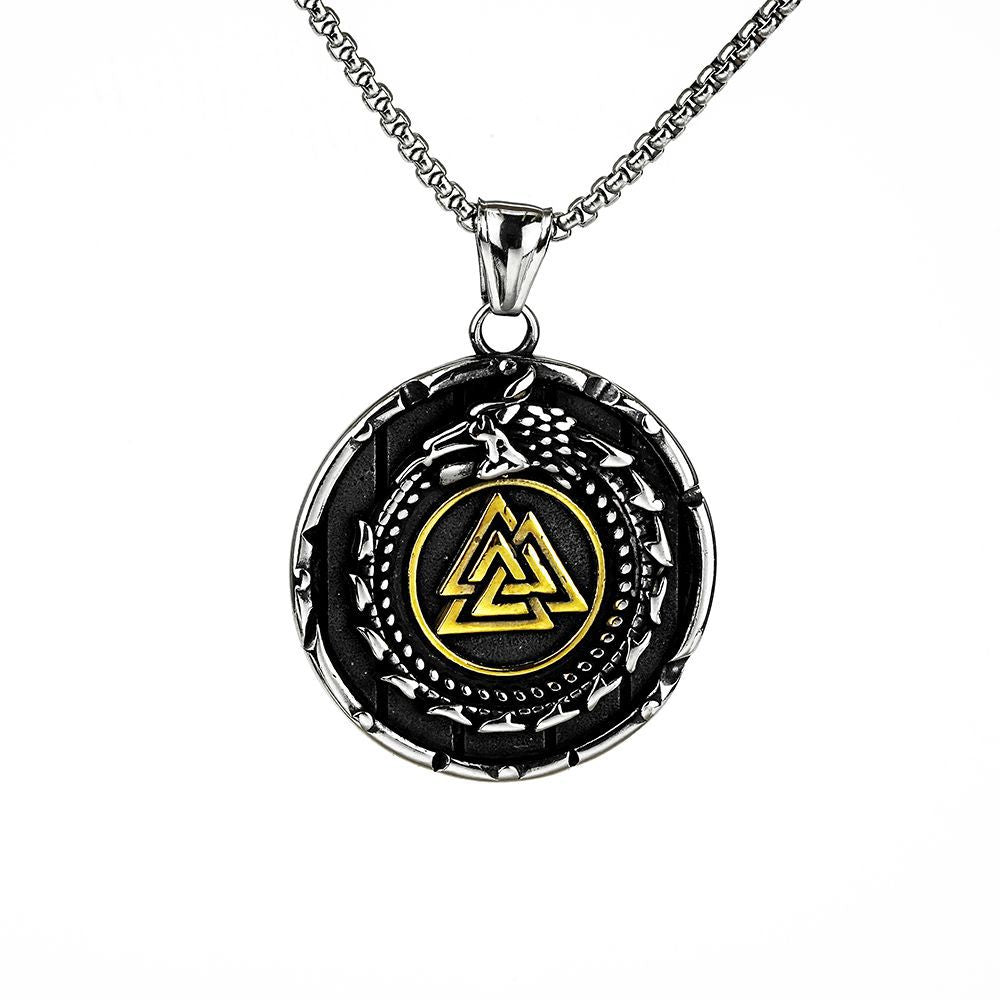 Nordic Retro Viking Triangle Symbol Men's Pendant Necklace