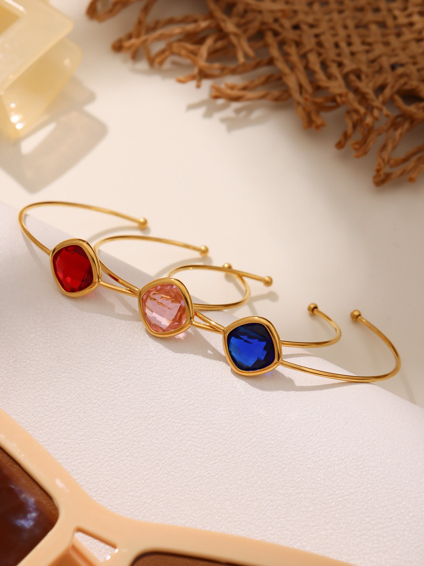 Planderful Czech Glass Open Bracelet For Women Light Luxury