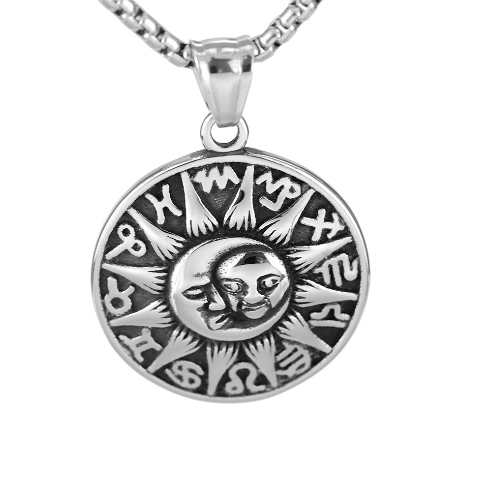 Vintage Stainless Steel Men's Pendant Necklace