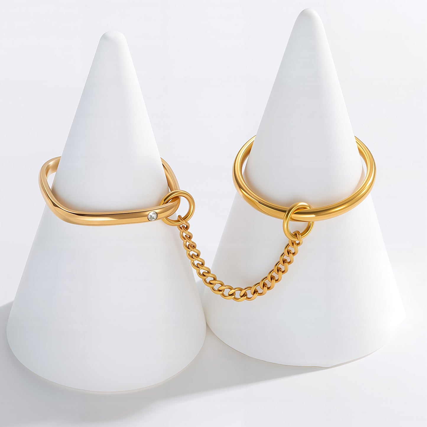 Planderful Gold Plated Fringed Chain Ring For Women