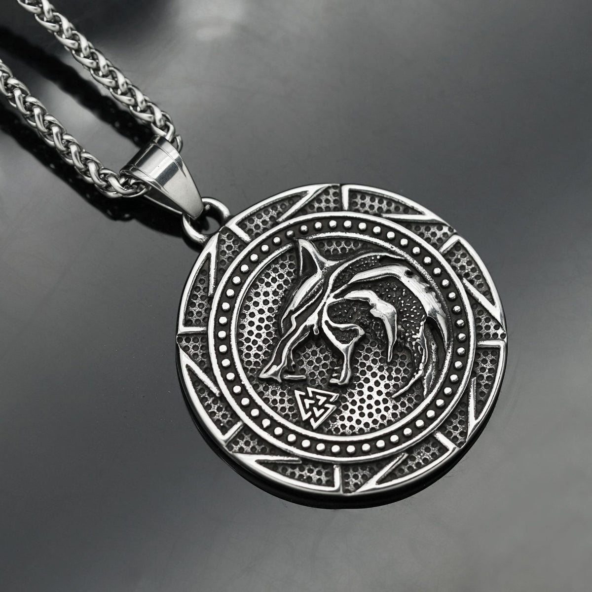 Celtic Viking Wolf Stainless Steel Pendant Necklace