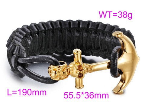 Planderful Vintage Viking Quake Bracelet For Men Navy Style